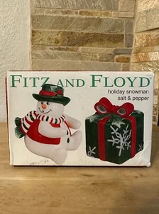 Fitz and Floyd Weihnachten Urlaub Schneemann Salz & Pfefferstreuer Set mit Box 2003 - Bild 1 von 14