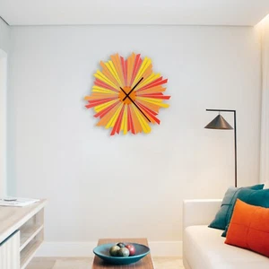 Red / Orange / Yellow Sun Wall Clock in 2 Sizes by ardeola - The Setting Sun - Picture 1 of 9