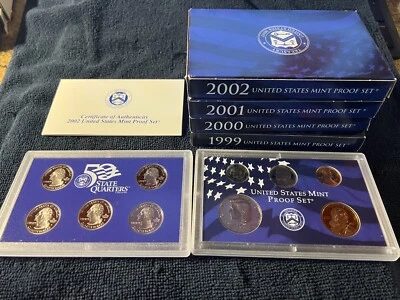 1999 2002 United States Mixed Metal 50 States Quarter Coin Proof Set Lot of 4 NR - Image 1 of 4