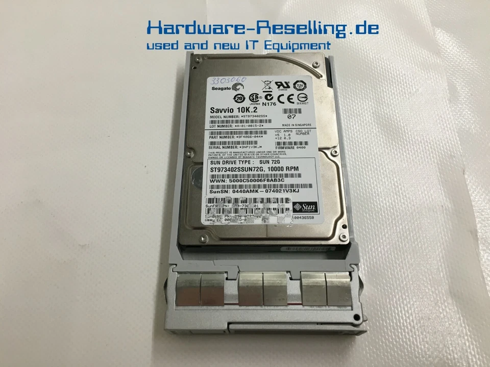 Sole Seagate 2,5 " 146GB SAS 16MB 3Gb/S 10k RPM ST973402SSUN72G 541-2123-03 - Immagine 1 di 1