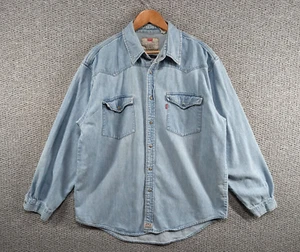 LEVI'S Red Tab Vintage [1997] Herren hellblau Denim Western Druckknoppfshirt - XL - Bild 1 von 16