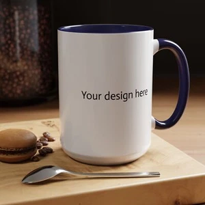 Taza de café azul marino 15 oz taza personalizada, personalizada, regalo, regalo de cumpleaños - Imagen 1 de 7