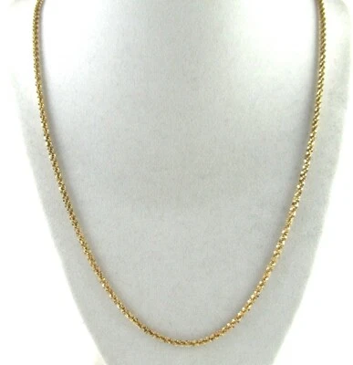 Karizma Spa .925 Sterling Silver Popcorn Chain Necklace Yellow Gold Plated 30" - Image 1 of 2