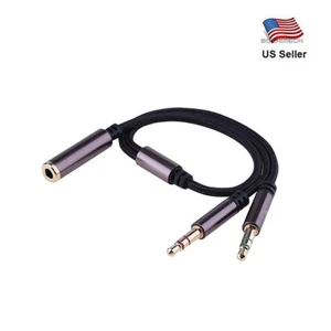 2 in 1 Adapter Line Headphone Splitter Cable 3.5 Aux Extension Cable - Picture 1 of 3