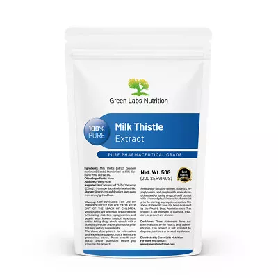 GREEN LABS NUTRITION Milk Thistle Extract 80% Silymarin Powder – Liver, Detox & Antioxidant Support