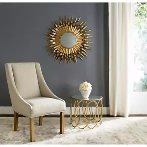 Large Gold Sunburst Mirror Midcentury Bursting Round Decorative Wall Mounted - Picture 1 of 3
