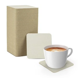 MT Products White Drink Coasters 4" - Square Paper Cup Coasters - Pack of 1000 - Picture 1 of 6