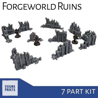 ENIGMA PRINTS Forgeworld Ruin Fragments - 28mm 3D Printed Terrain for Tabletop Wargaming