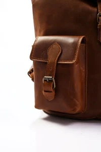 Mochila de cuero artesanal Novi - Cuero de grano completo premium, - Imagen 1 de 5