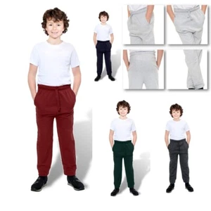 Kids School Trouser Jog Pants Sports Games Fleece PE Jogger Age 7-13 Years - Picture 1 of 7