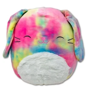 Squishmallows Bunny Rabbit CANDY 11" Multi-color Tye-dye & Long Ears Plush NEW - Picture 1 of 6