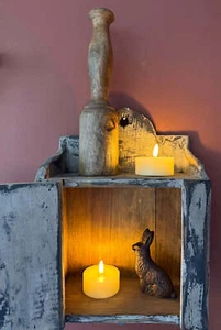 Ragon House 2 pc Oversized 3D Flame Cream Melting Look Battery Tealight Candle 6