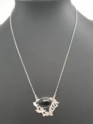 Collar De Onyx De Plata / 925 Plata De Ley / 50,0cm / 7,9g - Imagen 1 de 3