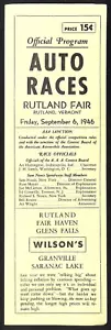 Rutland Fair 1946 Folded Single Card Stock Sheet Auto Races Program VGC Scarce - Picture 1 of 4