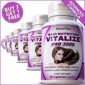 NATURAL HAIR NUTRITION FAST GROWTH PILLS THICKER FULLER STIMULATE PREVENT LOSS - Picture 1 of 7