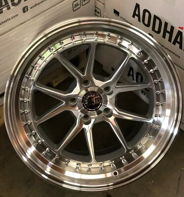 19" Aodhan DS08 Wheels 19x8.5 +35 5x114.3 Silver Machined Rims Set 4 - Image 1 of 4