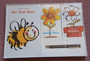 Any Year Diary, Address Book, Notebook & Pen Garden theme UNOPENED - Bild 1 von 3