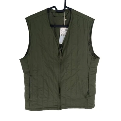 Mango Committed Men Green V Neck Quilted Vest Gilet Waistcoat Size XS - Image 1 of 4