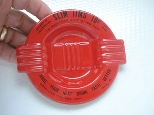 PHILADELPHIA PA ADV ASHTRAY ~ SLIM JIMS 10 CENTS ~ CHERRY LEVIS FOOD - Picture 1 of 2