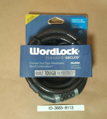 Novo WordLock CL-540 BK 6' X 5" trava de cabo flexível - Imagem 1 de 4