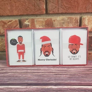 Cartoline natalizie natalizie grafiche in scatola confezione 15 pezzi con buste Snoop 50 centesimi Kanye - Foto 1 di 15