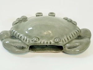  Green Crab Wall Pocket Clay glaze AR756 Thailand 9" Vintage  - Picture 1 of 7