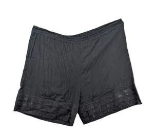 MSAS Damen schwarz Shorts bestickter Saum elastischer Bund Taschen Viskose freie Größe - Bild 1 von 13