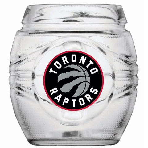 Toronto Raptors Primary NBA Basketball Shaped Clear 20oz C-Handle Glass Mug Cover