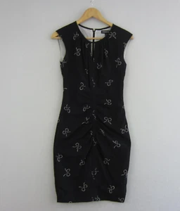 Country Road Dress Womens 8 Black White Floral Straight Pencil Career Event - Picture 1 of 16