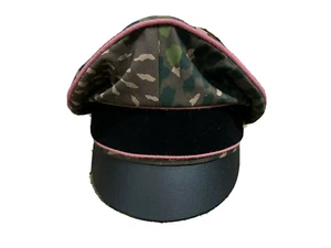 WW2 GERMAN ELITE PANZER DOT 44 CAMO CRUSHER CAP (REPLICA) WWII VISOR HATS - Picture 1 of 7