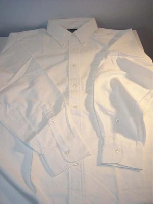 Lands' End Mens 16.5/33 White Long Sleeve Hyde Park Cotton/Poly Oxford *NWT* - Image 1 of 4