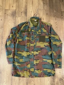Vintage Belgian Army Jigsaw Camo Surplus Field Jacket Used Good Size Large - Picture 1 of 5
