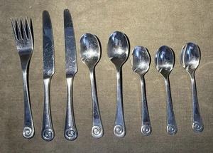 AMMONITE Robert Welch 8 Pc. SET Serving Fork Spoons Knives 18/10 - Picture 1 of 9