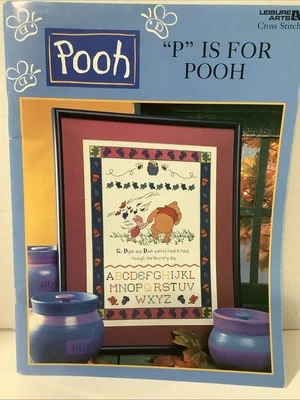 Leisure Arts "P" Is For Pooh 3089 Counted Cross Stitch Pattern Book Disney Craft - Image 1 of 4