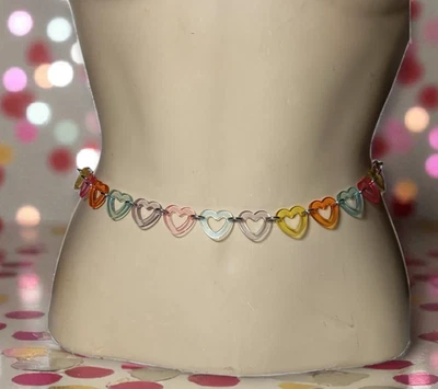 Cinturón de cadena de plástico Corazones de San Valentín cintura ajustable talla única Foto 1 de 4