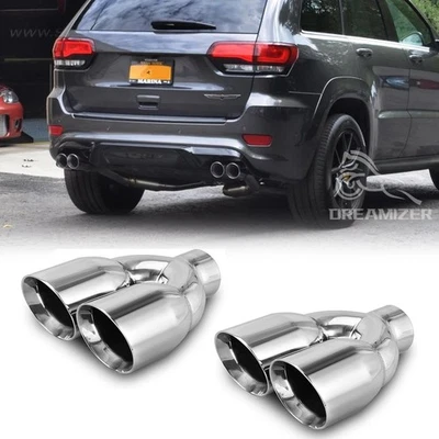 2.5" Entrada 3.5" Salida Cuádruple Punta de Escape Acero Inoxidable para Jeep Grand Cherokee Foto 1 de 4