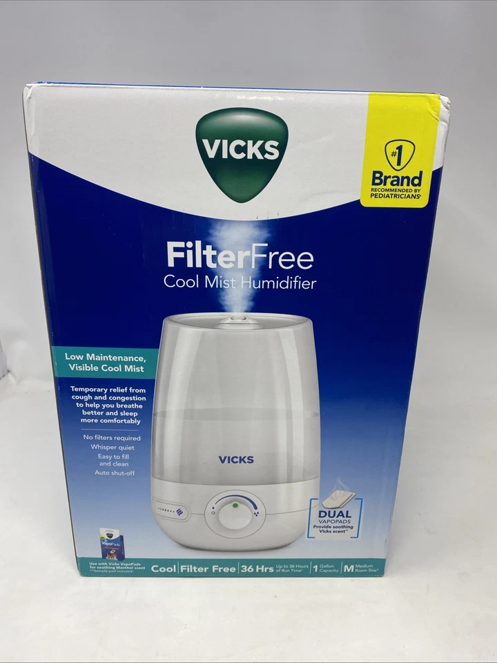 Vicks 1 Gallon Filter Free Cool Mist Ultrasonic Humidifier See Description! - Image 1 of 4