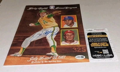 Jim Catfish Hunter Oakland A's Signed 1987 HOF Induction Program JSA Certified  - Image 1 of 3