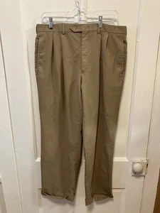 VTG Ralph Lauren Mens Total Comfort 100% Wool Pleated Dress Pants Sz 32x30 Khaki - Picture 1 of 5