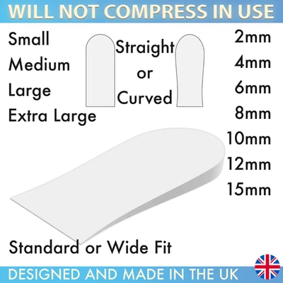Heel Lift Raise Insert, Heel Wedge Heel Elevator, 2mm 4mm 6mm 8mm 10mm 12mm 15mm - Image 1 of 3