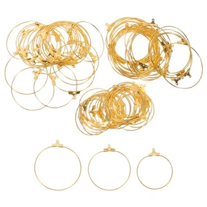 90pcs Ear Hoops: Minimalist Hoop Earrings for DIY Jewelry Making - Large Round - Picture 1 of 12