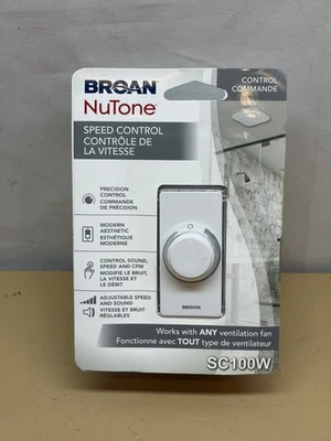 Ventilador de ventilación de escape Broan/NuTone dial de control de velocidad ajustable (SC100W) Foto 1 de 2