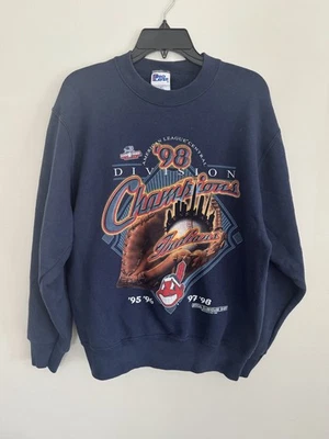 Vtg 1998 Cleveland Indians Division Champs Sweater Sz medium Pro Player - Image 1 of 4