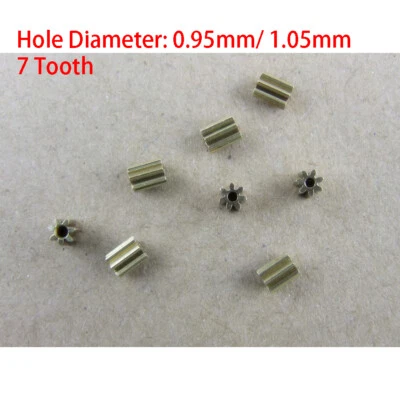 7 Zahn Kupfer Zahnrad Zahnräder Spielzeug Getriebe DIY-Model für 1mm Motorwelle - Bild 1 von 3