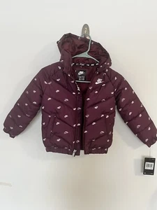 Nike Boys Size 4 Midweight Hooded Winter Puffer Jacket NWT - Picture 1 of 8