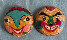 Vietnamese masks/woven bamboo baskets/hand-painted/wall decoration- Set of 2