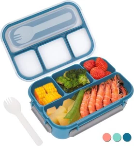 Contenedor caja de almacenamiento caja de almuerzo picnic Bento con 4 compartimentos para niños adultos - Imagen 1 de 14
