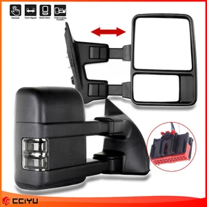 For 08-16 Ford F250 F350 F450 F550 Super Duty Towing Manual Signal Mirrors Pair - Picture 1 of 17