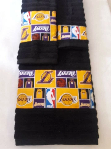 LA Lakers 3 piece Towel Set Handmade  Great Gift!!! Cover