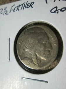 1918-S BUFFALO NICKEL  RARE 2 1/2 FEATHER  GOOD    TX1 - Picture 1 of 2